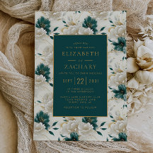 Casamento Floral Delicado Marfim Verde-Ouro Dourad