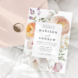 Convites Casamento Floral Delicado na Primavera Quadro
