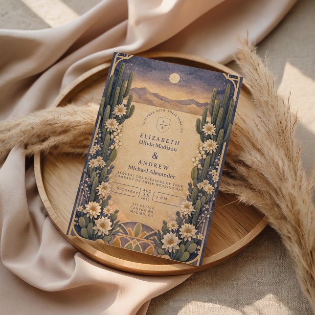 Convites Casamento Floral Desértico Terroso (Criador carregado)