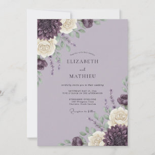 Convites Casamento Floral Deslumbrante de Lavanda