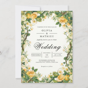 Convites Casamento Floral do Arco do Flor do ouro