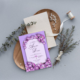 Convites Casamento Floral do Arco Lilac Purplemoon Russo Mo