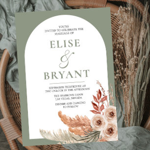 Convites Casamento Floral do Arco Verde da Boca Moderna