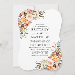 Convites Casamento Floral do Autumn Elegante Watercolor