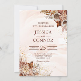 Convites Casamento Floral do Autumn Watercolor