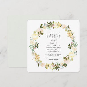 Convites Casamento floral do creme e da festão botânica d