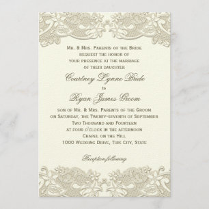 Convites Casamento floral do design do laço do vintage do