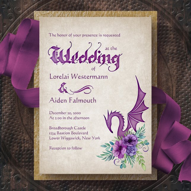 Convites Casamento Floral do Dragão (Criador carregado)