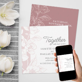 Convites Casamento Floral do Flush da Magnolia Meridional