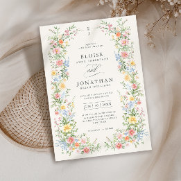 Convites Casamento Floral do Jardim do Primavera de Pastel 