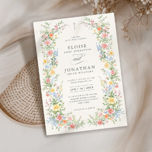 Convites Casamento Floral do Jardim do Primavera de Pastel 