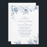 Convites Casamento Floral do Jardim Francês Azul Vitoriano<br><div class="desc">Para mais personalização,  clique no link "personalizar mais" e use nossa ferramenta design para modificar esse modelo. Se precisar de ajuda ou itens correspondentes,  entre em contato comigo.</div>
