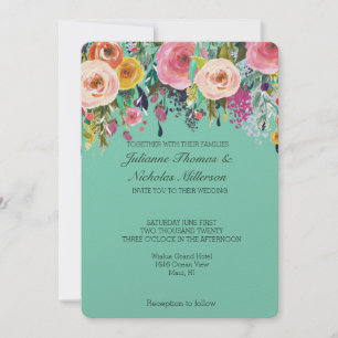 Convites Casamento Floral do Jardim Romântico
