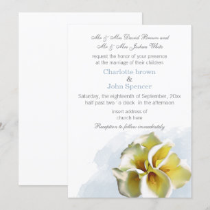 Convites casamento floral do lírio de calla da aguarela