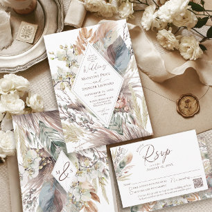 Convites Casamento Floral do Modern Boho Chic Watercolor Pa