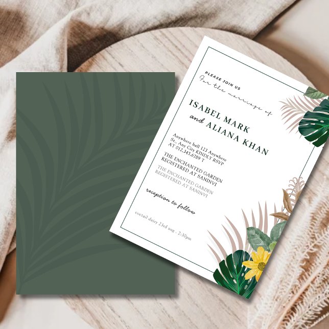 Convites Casamento floral do Modern Sage Green e White Boho (INVITATION)