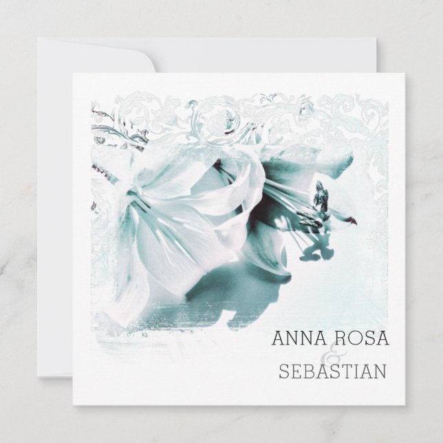 Convites ~* Casamento Floral do Ornamentado RSVP PHOTO FOTO (Frente)