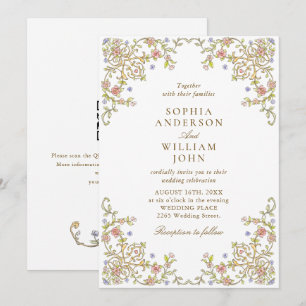 Convites Casamento Floral do Ornamentado Vitoriano Grace Pa