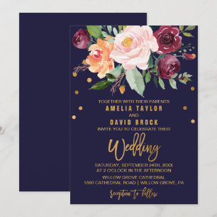 Convites Casamento floral do outono