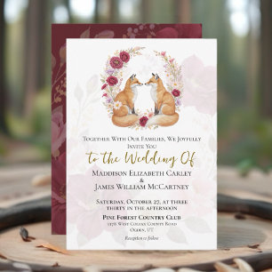Convites Casamento Floral do outono de Fox Reprodutor