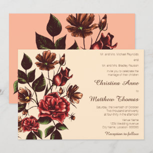 Convites Casamento floral do outono e da queda