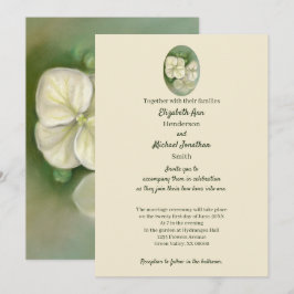 Convites Casamento Floral do Pastel Branco Molho Hydrangea