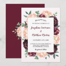 Casamento Floral do Rosa Peach Peony Burgundy