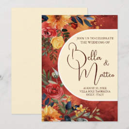 Convites Casamento Floral do Sun Boho Terracotta