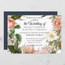 Casamento floral do vintage horizontal do marfim