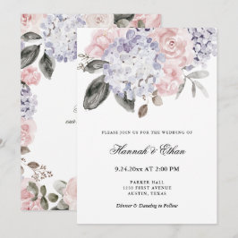Convites Casamento floral dos Hydrangeas | da aguarela do