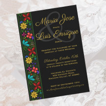 Casamento Floral Dourado de Latim Preto Elegante