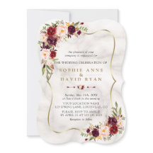 Casamento Floral Dourado de Marble, Rosa Burgundy 