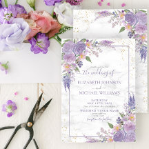 Casamento Floral Dourado Lilac Marble Lavanda rust