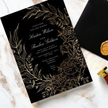 Casamento Floral Dourado Premium Editável