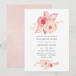 Convites Casamento Floral e de Renda Pastel Bege