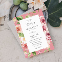 Casamento Floral e Verde Rosa e Pêssego - V2 Rosa