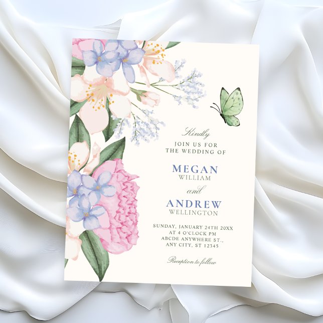Convites Casamento floral elegante (Criador carregado)