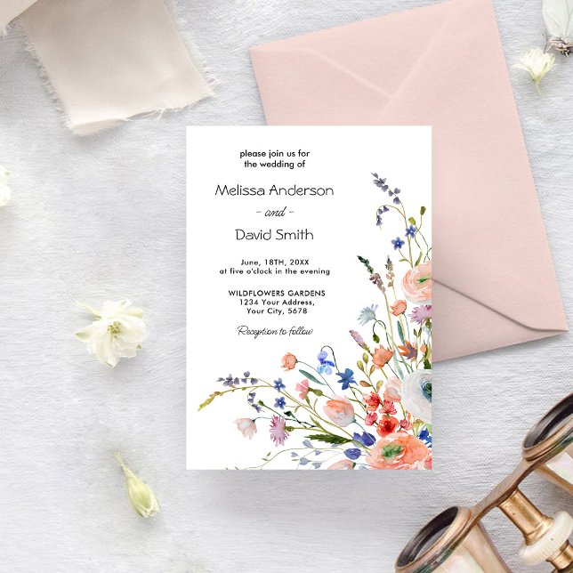 Convites Casamento Floral Elegante (Criador carregado)