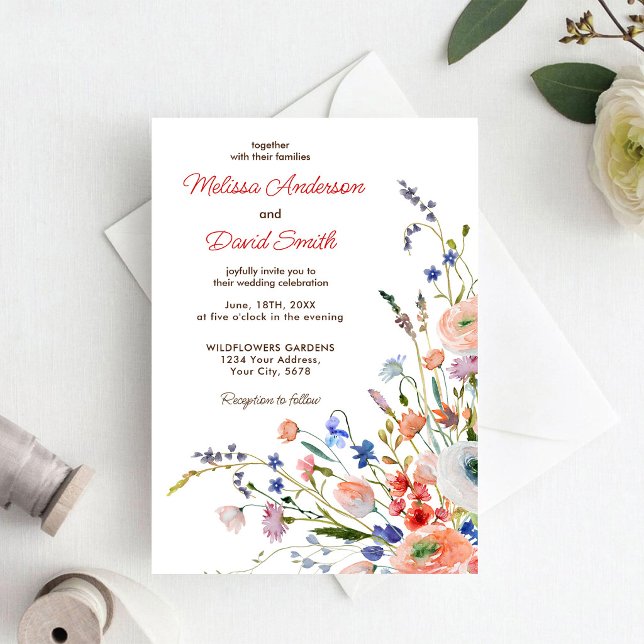 Convites Casamento Floral Elegante (Criador carregado)