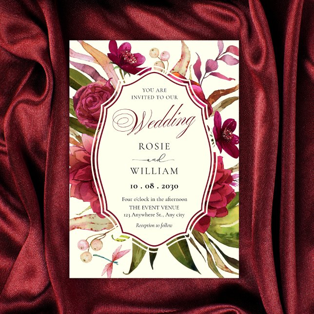 Convites Casamento floral elegante (Criador carregado)