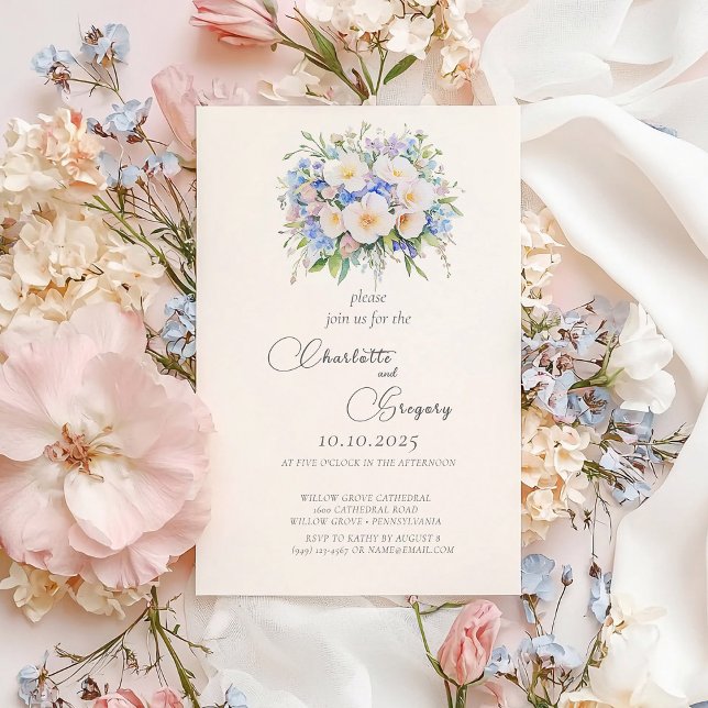 Convites Casamento Floral Elegante (Criador carregado)