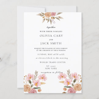 Convites Casamento Floral Elegante