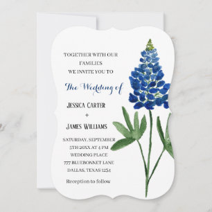 Convites Casamento Floral Elegante Bluebonnet Texas Waterco