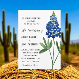 Convites Casamento Floral Elegante Bluebonnet Texas Waterco
