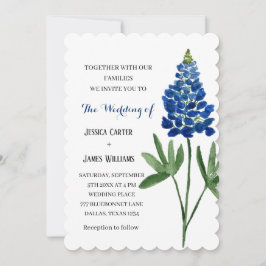 Convites Casamento Floral Elegante Bluebonnet Texas Waterco