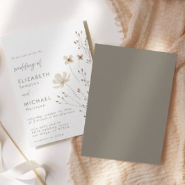 Convites Casamento Floral Elegante Boho Wildflower