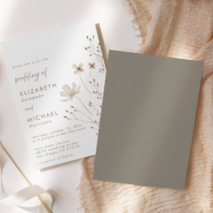 Convites Casamento Floral Elegante Boho Wildflower