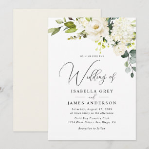 Convites Casamento Floral Elegante Champagne