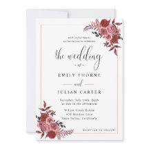 Casamento Floral Elegante com Bege e Borgonha