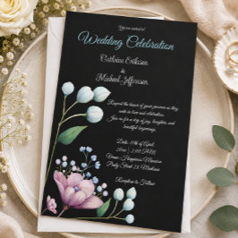 Convites Casamento Floral Elegante com Romance Botânico Sua